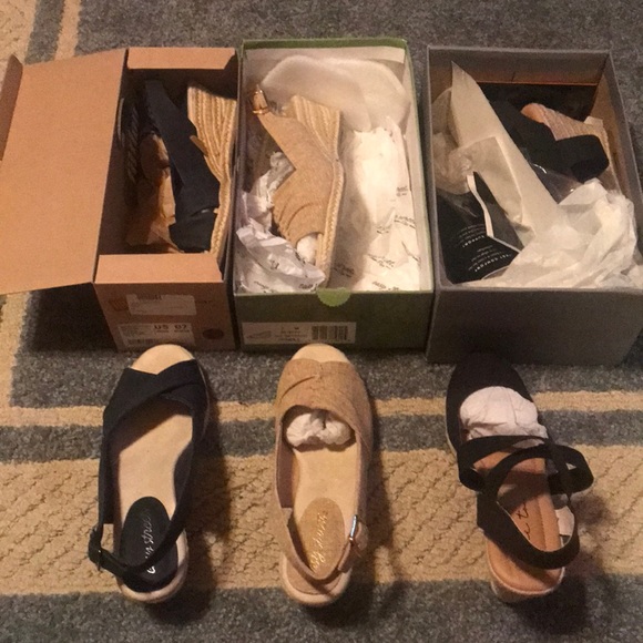 Bundle: 3 Pair of Size 7 Wedges. - Picture 2 of 5